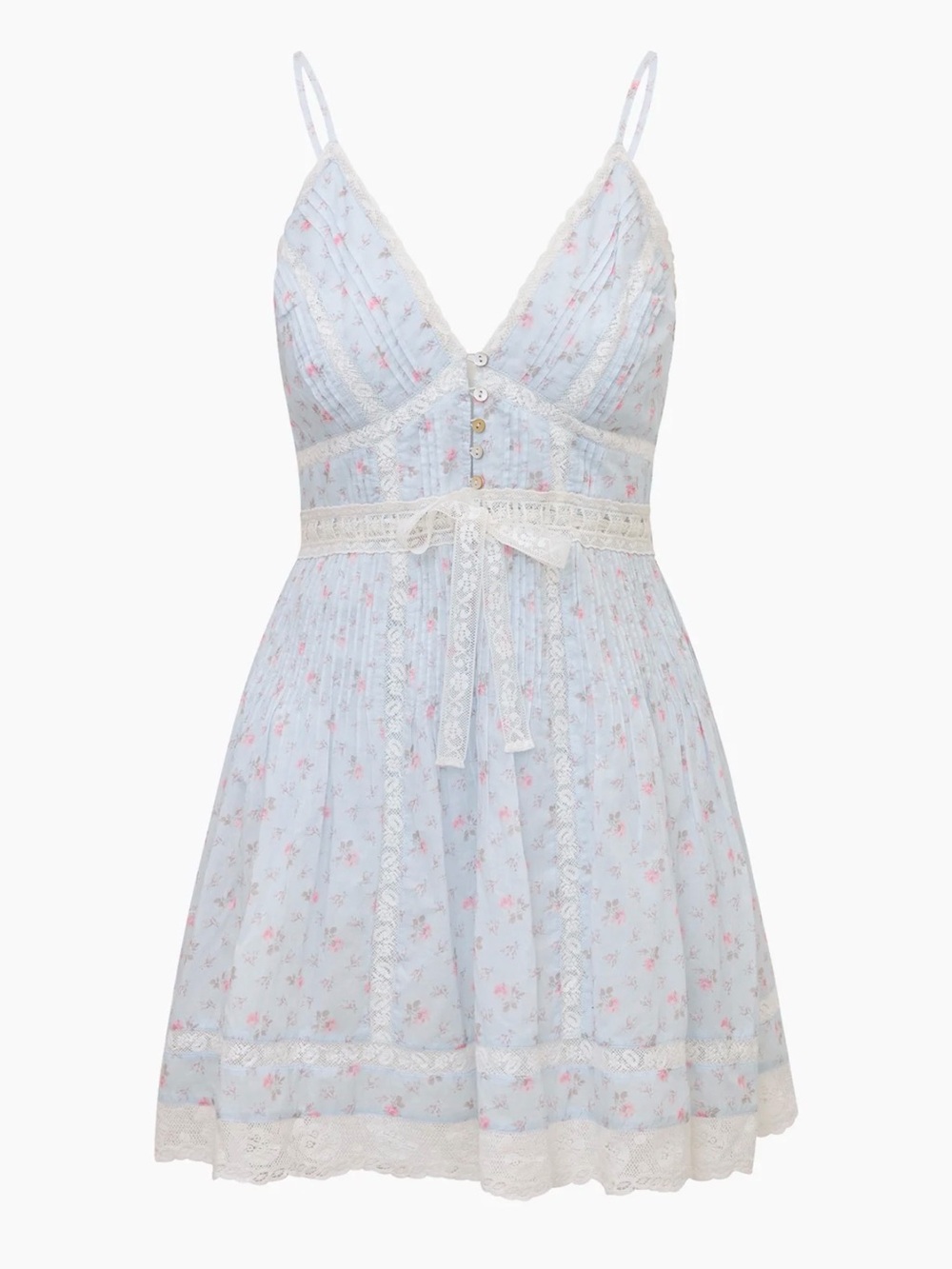 LSF Zirelle Floral Cotton Lace-Trimmed Mini Dress (Never Worn Tag Attached)